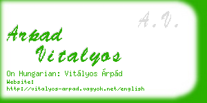 arpad vitalyos business card